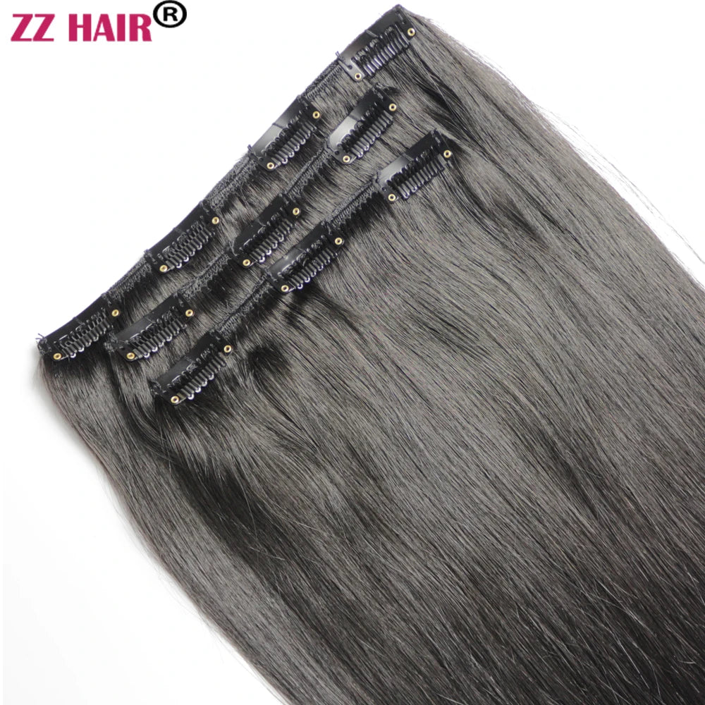 ZZHAIR 100 Percent Brazilian Remy Human Hair Clip In Extensions Natural Straight 16 To 26 Inches 3 Pcs Set 100g To 200g by Beauty Bae
