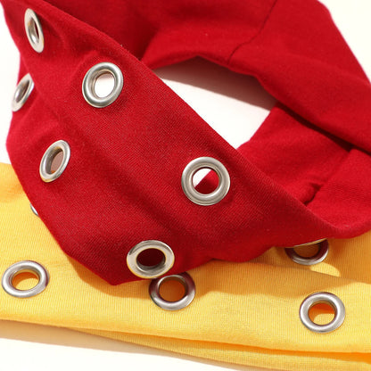 Y2K Hollowed Out Wide Elastic Headband Eyelets Punk Rock Grunge Headwrap Stretchy Headband Women Hair Accessories by Beauty Bae