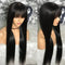 Silky Full Machine Made 100 Percent Brazilian Remy Human Hair Wig With Bangs Straight For Women On Sale