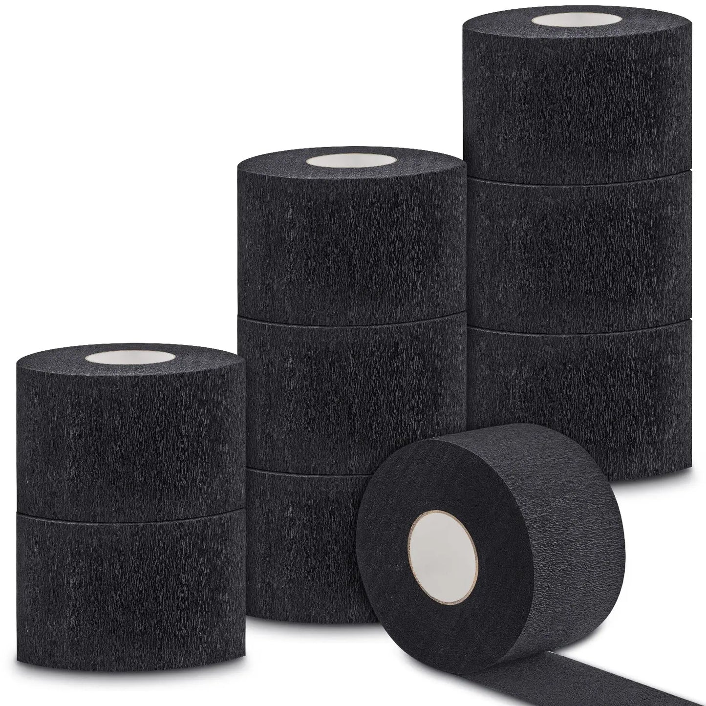 Nonwoven Black Neck Strip roll with black non-woven fabric adhesive dot closures and stretch-to-fit design