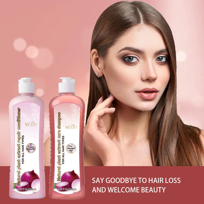 YILEST Natural Plant Shampoo and Conditioner Set 248ml Each for All Hair Types Moisturizes and Strengthens by Beauty Bae