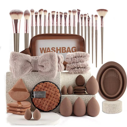 56-Piece Chocolate Brush Kit - Beauty Bae