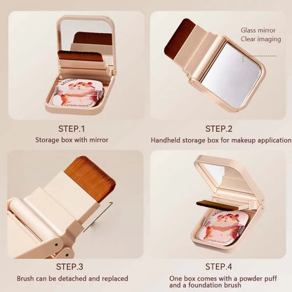 Wool Fiber Puff Brush Mirror - Beauty Bae