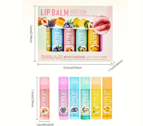6pc Fruit Lip Balm Smooth