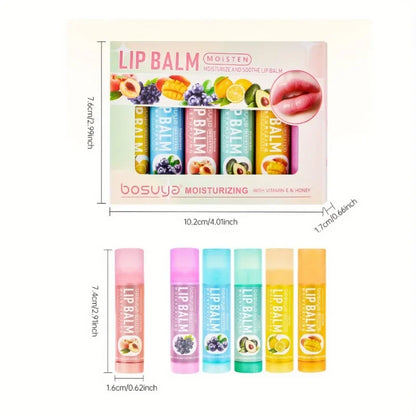 6pc Fruit Lip Balm Smooth - Beauty Bae