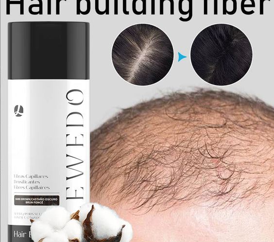 Keratin Hair Fibers 25g container with keratin-based loose powder fibers for concealing thinning hair and adding natural texture