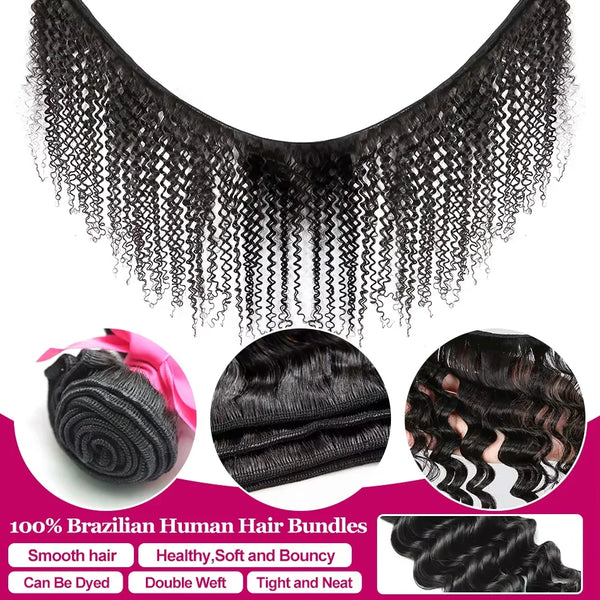 Burmese 100 Percent Unprocessed Human Hair Bundle Kinky Curly Jerry Curly 28 Inch 30 Inch Natural Wave Double Weft Remy by Beauty Bae
