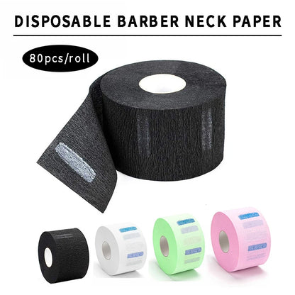 Stretchable Barber Neck Paper roll white water-resistant strip with adhesive dots stretches up to 21.5 in