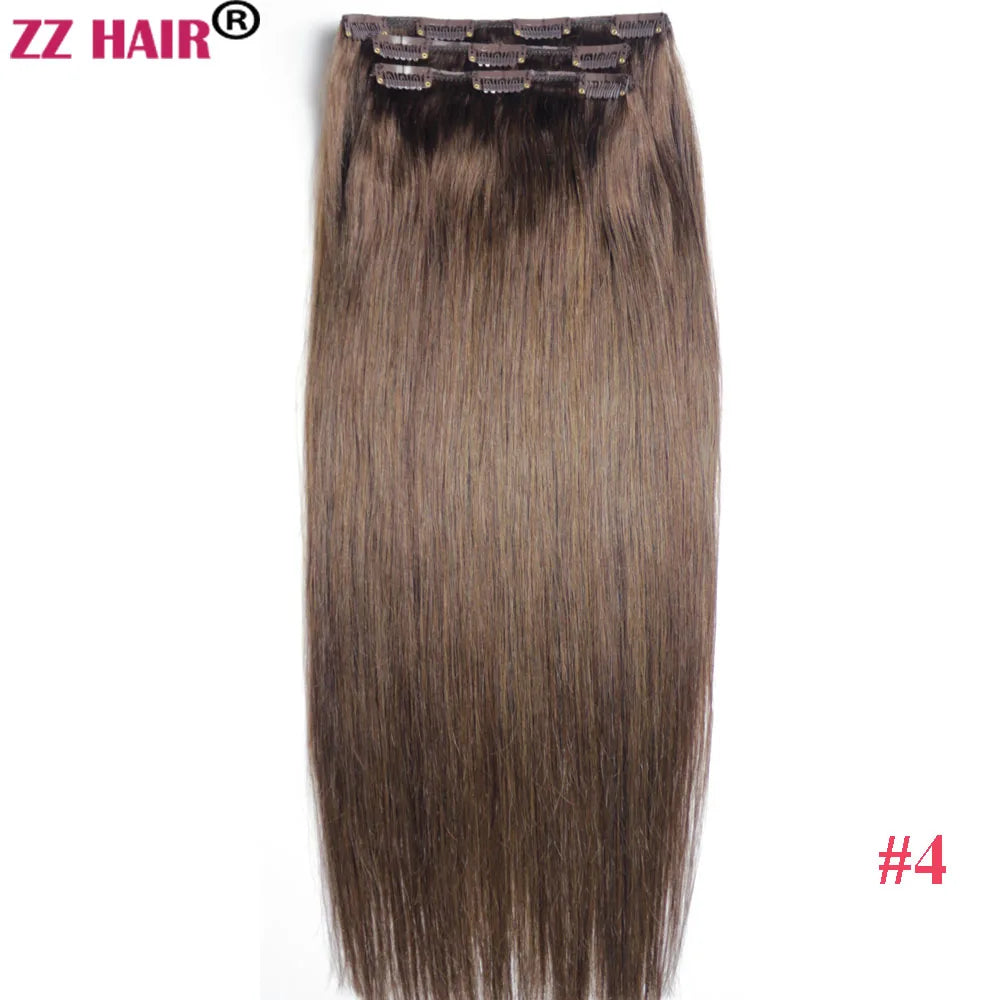 ZZHAIR 100 Percent Brazilian Remy Human Hair Clip In Extensions Natural Straight 16 To 26 Inches 3 Pcs Set 100g To 200g by Beauty Bae