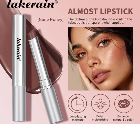 Almost Lipstick tinted moisturizing lip balm 1.9g compact stick showing glossy sheer tint and moisturizing emollients