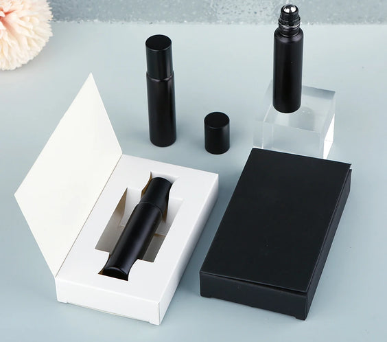 Matte Black Glass Roller 10ml