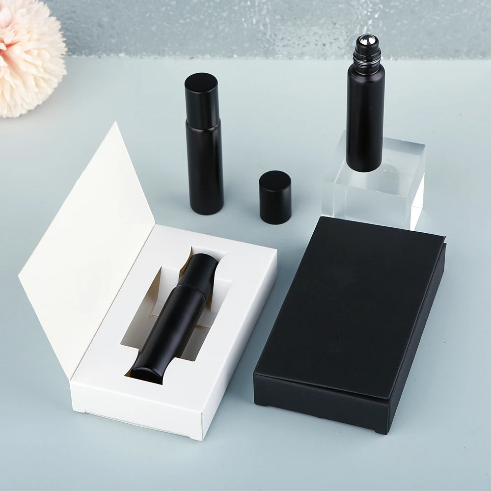 Matte Black Glass Roller 10ml