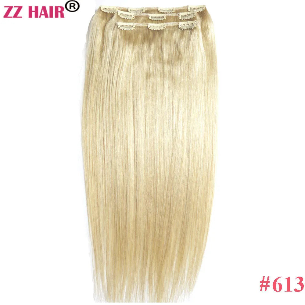 ZZHAIR 100 Percent Brazilian Remy Human Hair Clip In Extensions Natural Straight 16 To 26 Inches 3 Pcs Set 100g To 200g by Beauty Bae