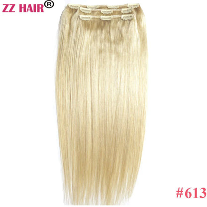 ZZHAIR 100 Percent Brazilian Remy Human Hair Clip In Extensions Natural Straight 16 To 26 Inches 3 Pcs Set 100g To 200g by Beauty Bae