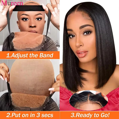 250 Percent Density Straight Wear And Go Glueless Bob Wig For Women 4x4 Lace Closure 100 Percent Human Hair by Beauty Bae