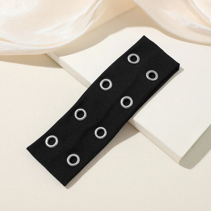 Y2K Hollowed Out Wide Elastic Headband Eyelets Punk Rock Grunge Headwrap Stretchy Headband Women Hair Accessories by Beauty Bae