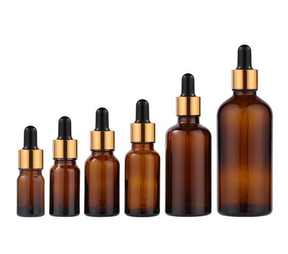 Amber Glass Dropper Set
