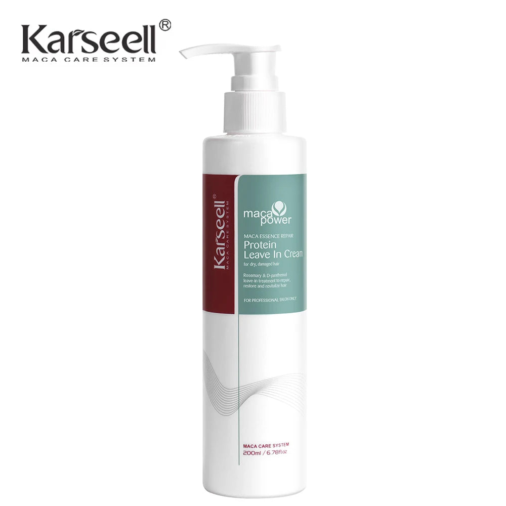 Karseell Leave-In Conditioner 200ml tube labeled protein cream with plant extracts and CPNP certification note