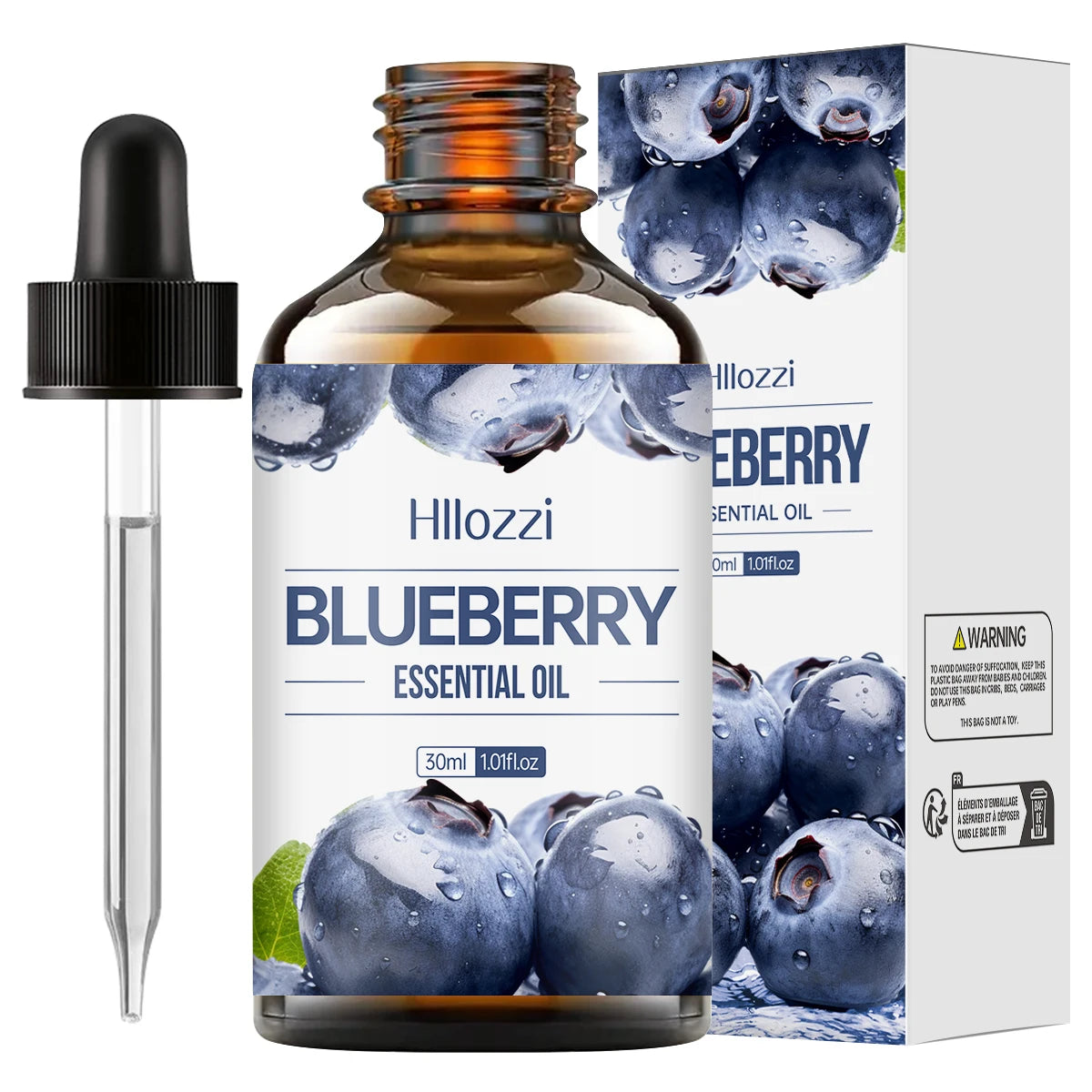 Blueberry essential oil bottle Hllozzi blue label fruity scent for skin moisturizing diffuser 3 year shelf life Made in China