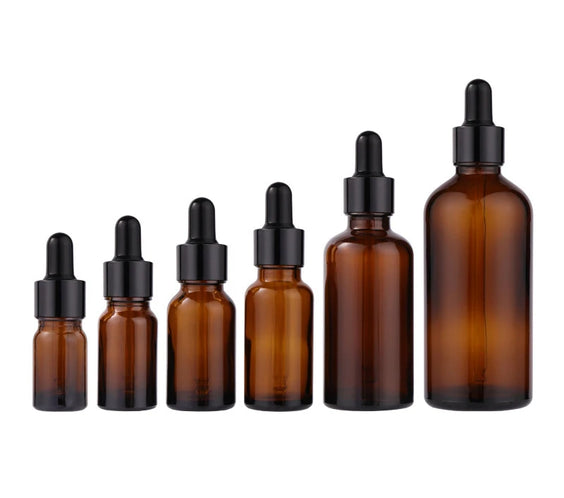 Amber Glass Dropper Set