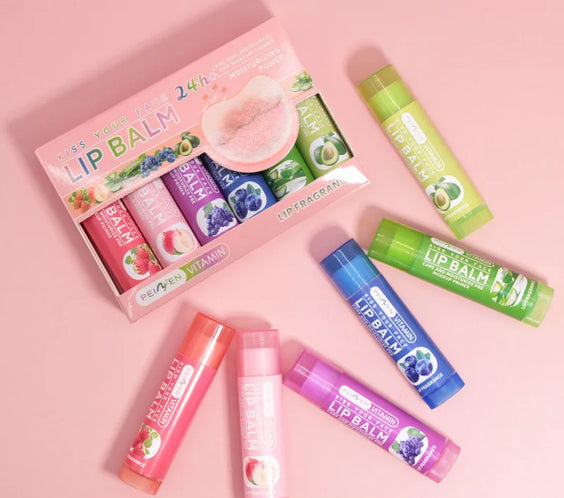 Pennyfun Fruit Lip Balm Set hydrating full-size tubes assorted fruit flavors GZZZ certified Made in China model P8301