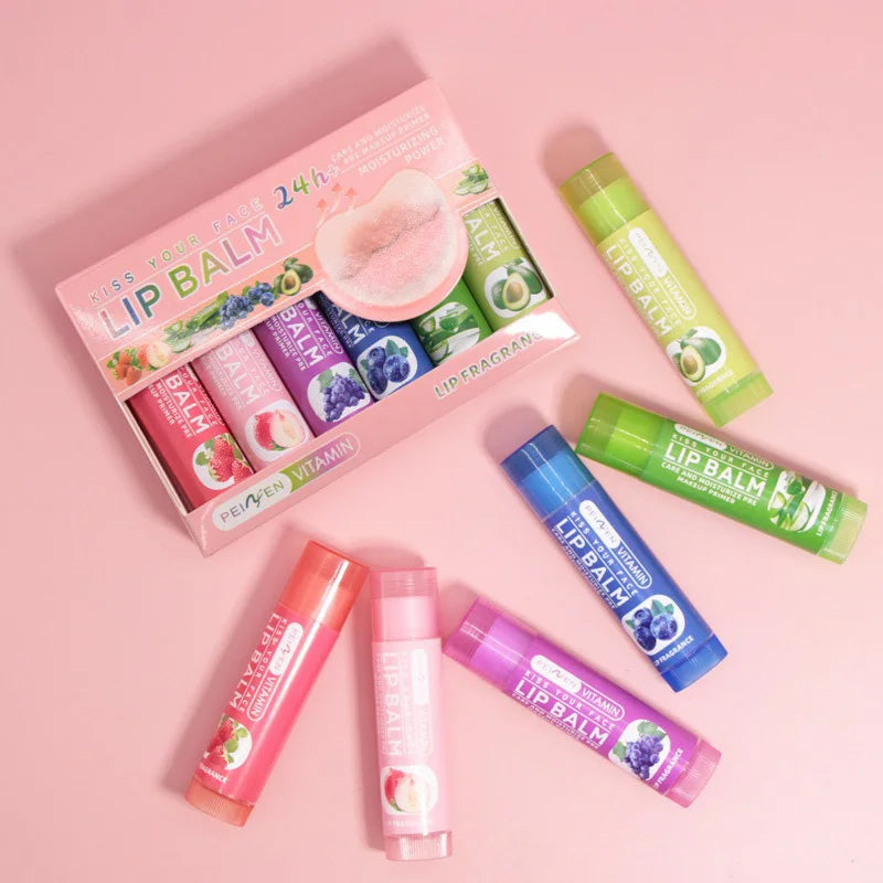 Pennyfun Fruit Lip Balm Set hydrating full-size tubes assorted fruit flavors GZZZ certified Made in China model P8301