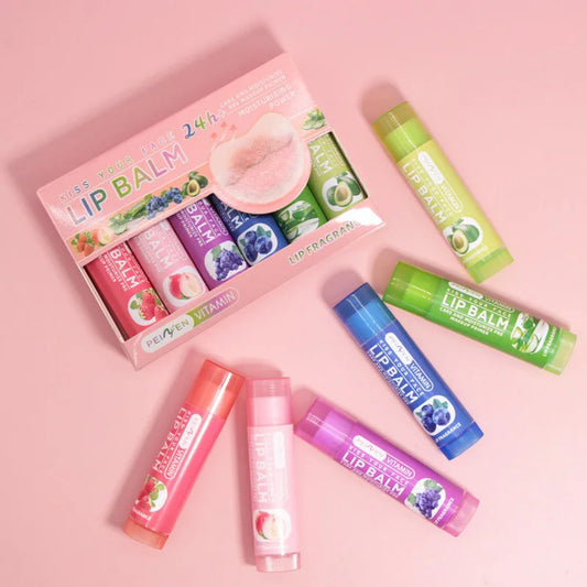 Pennyfun Fruit Lip Balm Set hydrating full-size tubes assorted fruit flavors GZZZ certified Made in China model P8301