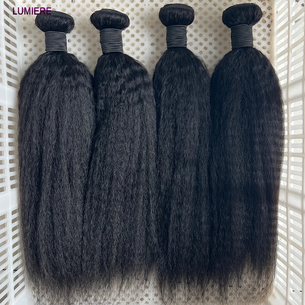 Lumiere Hair Kinky Yaki Straight Human Hair Bundle Virgin Unprocessed Double Weft Wholesale Premium Quality Extension by Beauty Bae