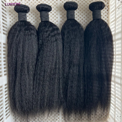 Lumiere Hair Kinky Yaki Straight Human Hair Bundle Virgin Unprocessed Double Weft Wholesale Premium Quality Extension by Beauty Bae