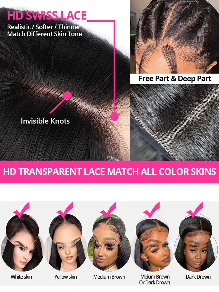 Glueless Bob Wig Human Hair Lace Front Wig 13x6 HD Transparent Swiss Lace Straight Short Bob Remy Chinese Hair by Beauty Bae