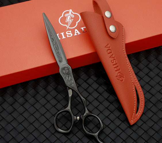 VG10 Hair Scissors 6.5in with VG10 stainless steel straight blades and ergonomic offset handle