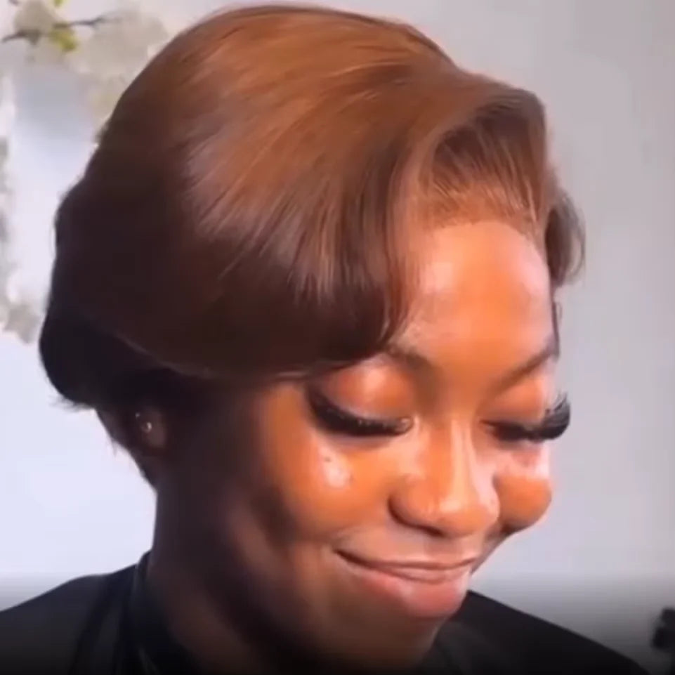 Burmese Hair Side Part Pixie Cut Short Bob Wig 13x4 Lace Front 100 Percent Virgin Hair Natural Color by Beauty Bae