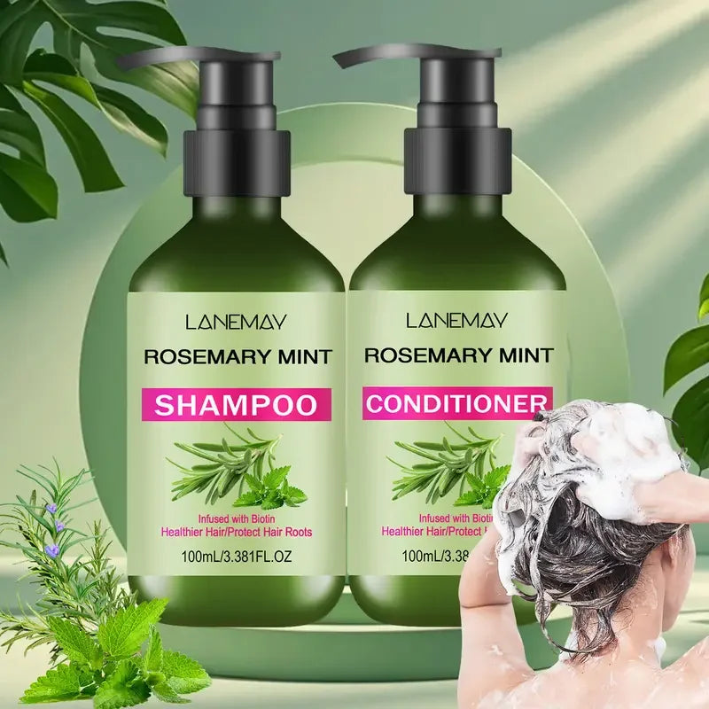 Rosemary Mint Strengthening Shampoo And Conditioner Set 2 Piece Unisex Hair Care 100ml Each by Beauty Bae