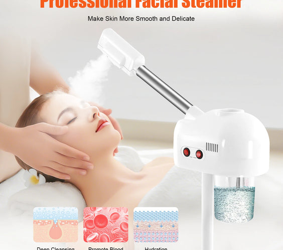 Bymaocar 750ml Ozone Facial Steamer floor-standing unit with 360° rotatable nozzle 40.5cm arm CE certified