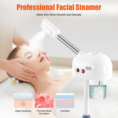 Bymaocar 750ml Ozone Facial Steamer floor-standing unit with 360° rotatable nozzle 40.5cm arm CE certified