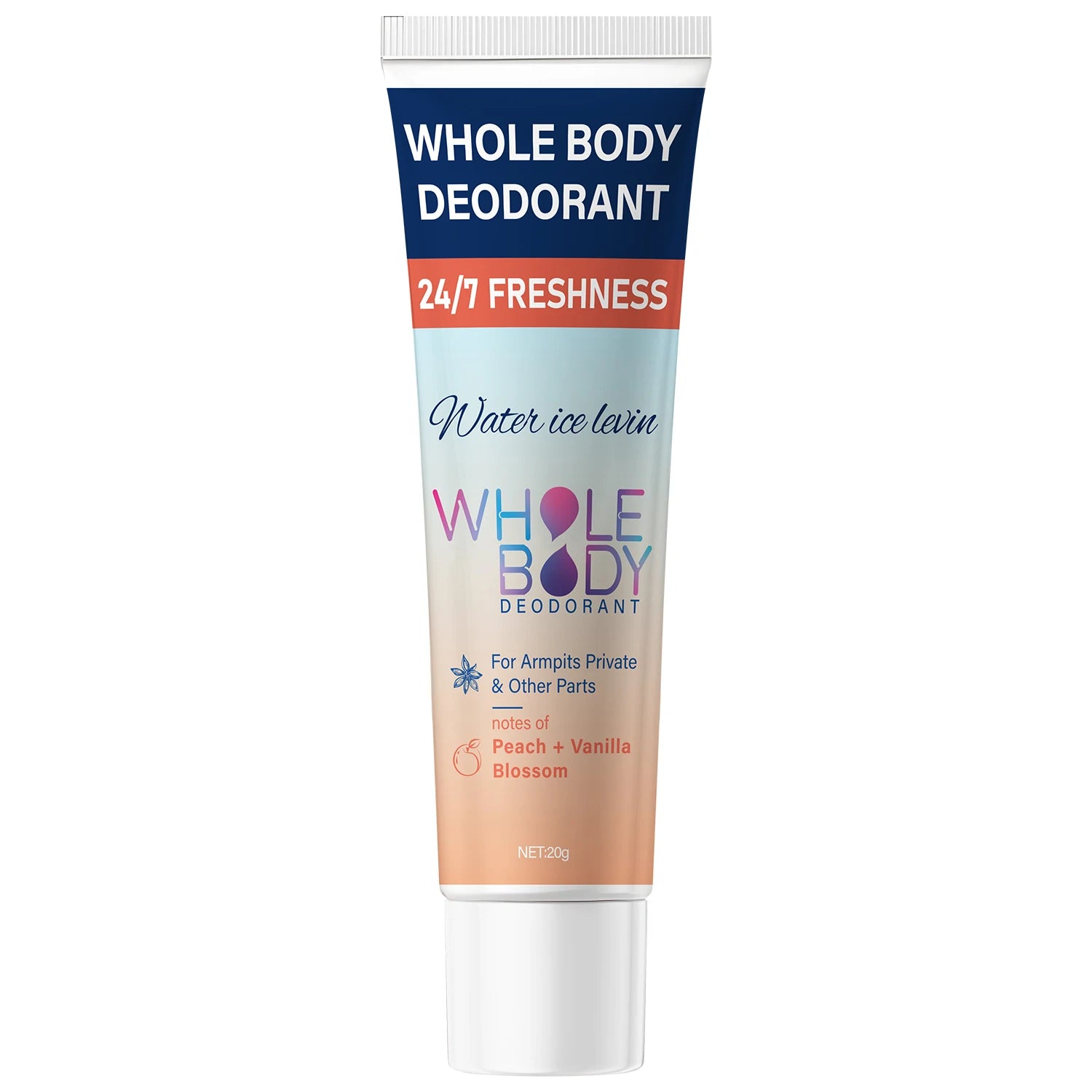 Whole Body Deodorant Cream Peach Vanilla Blossom Moisturizing Hydrates And Protects Skin Unisex by Beauty Bae