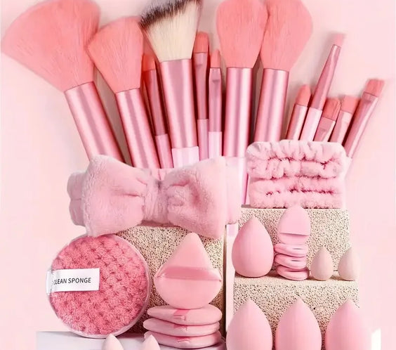 20pc Pink Wool Fiber Brushes