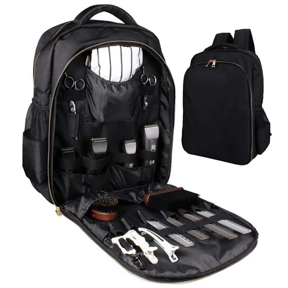 Barber Canvas Tool Backpack 46x33x20 cm waterproof canvas padded straps multiple compartments for clippers hairdryer flat iron