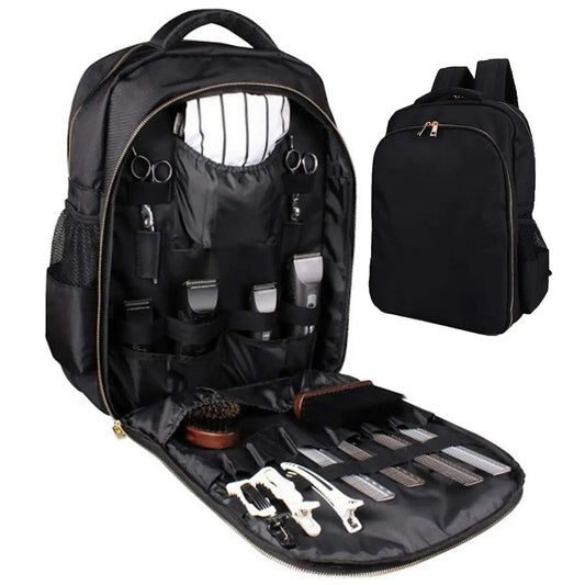 Barber Canvas Tool Backpack 46x33x20 cm waterproof canvas padded straps multiple compartments for clippers hairdryer flat iron