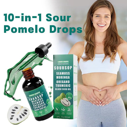 10in1 Soursop Drops Immune Support Liquid Supplement for Gut Health and Cell Regeneration Vegan NonGMO by Beauty Bae