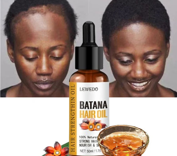 LEWEDO Batana Oil 50ml bottle labeled 100% pure batana oil for hair growth and nourishment