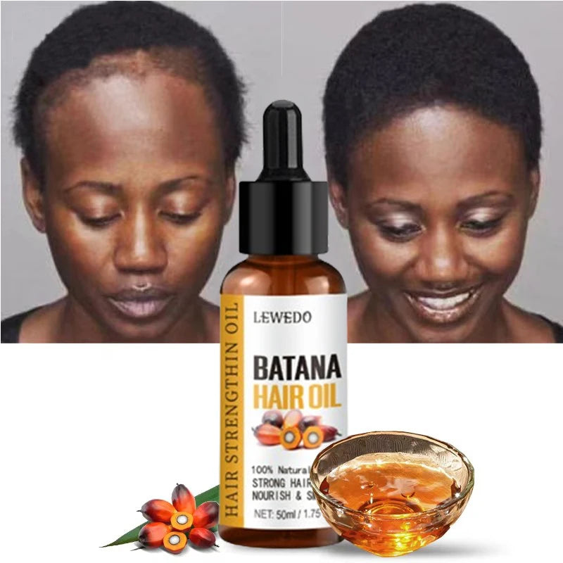 LEWEDO Batana Oil 50ml bottle labeled 100% pure batana oil for hair growth and nourishment