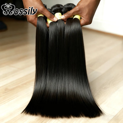 Straight Brazilian Remy Human Hair Bundles For Black Women Natural Looking Extensions Unprocessed Hair 1 3 4 Pieces by Beauty Bae