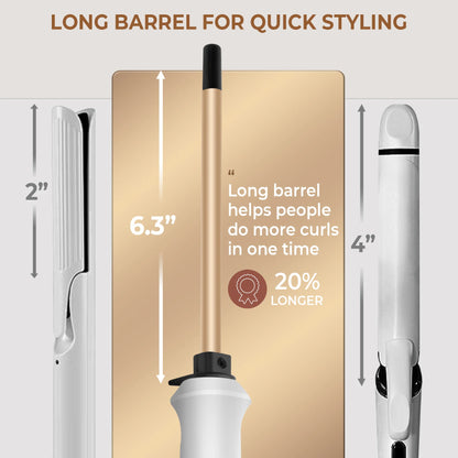 9mm Ceramic Curling Wand - Beauty Bae