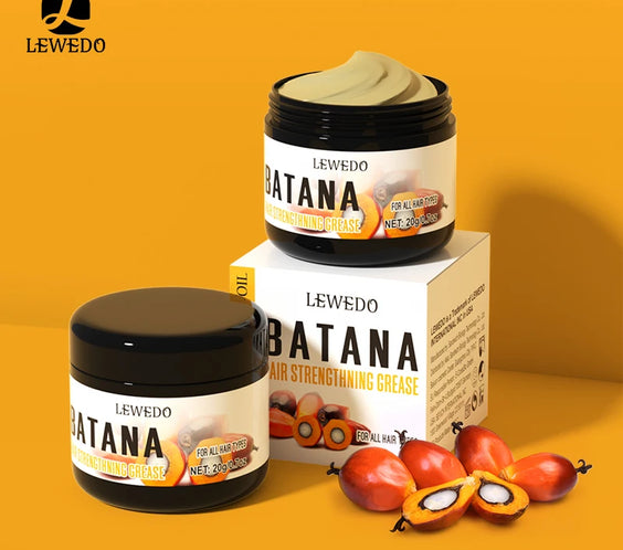 Batana Oil Hair Mask 20g jar by LEWEDO labeled CPNP registered batana oil ingredient travel size
