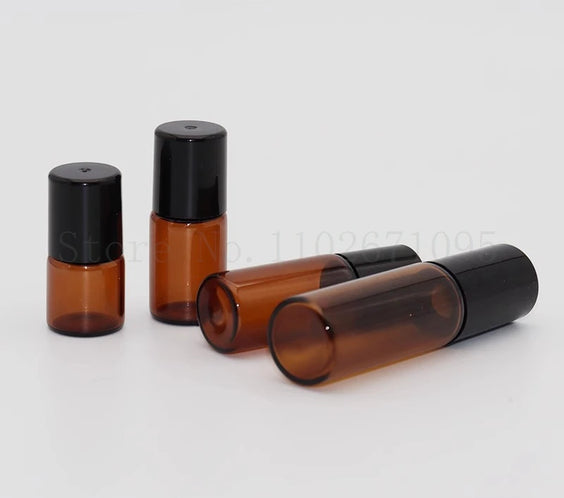 Amber Glass Roll-On Bottles