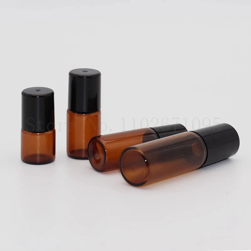 Amber Glass Roll-On Bottles
