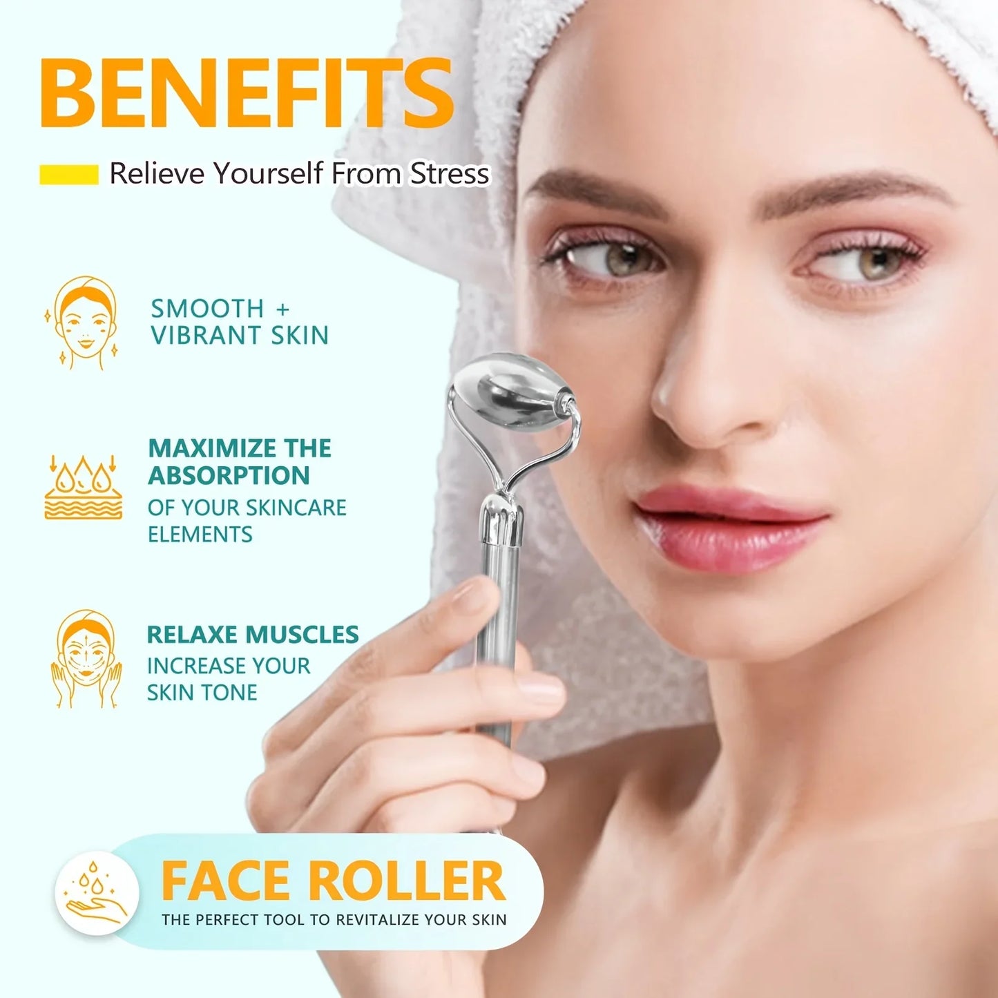 Stainless Steel Face Roller - Beauty Bae