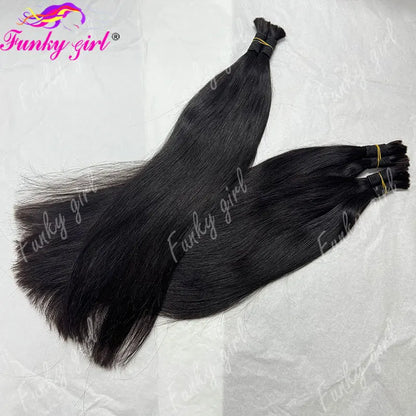 Straight Brazilian Remy Bulk Hair No Weft For Women 50g Per Bundle Natural Color 100 Percent Unprocessed by Beauty Bae