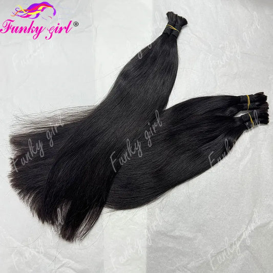 Straight Brazilian Remy Bulk Hair No Weft For Women 50g Per Bundle Natural Color 100 Percent Unprocessed by Beauty Bae